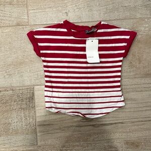 NWT Vince Striped Red and White Tee 18M